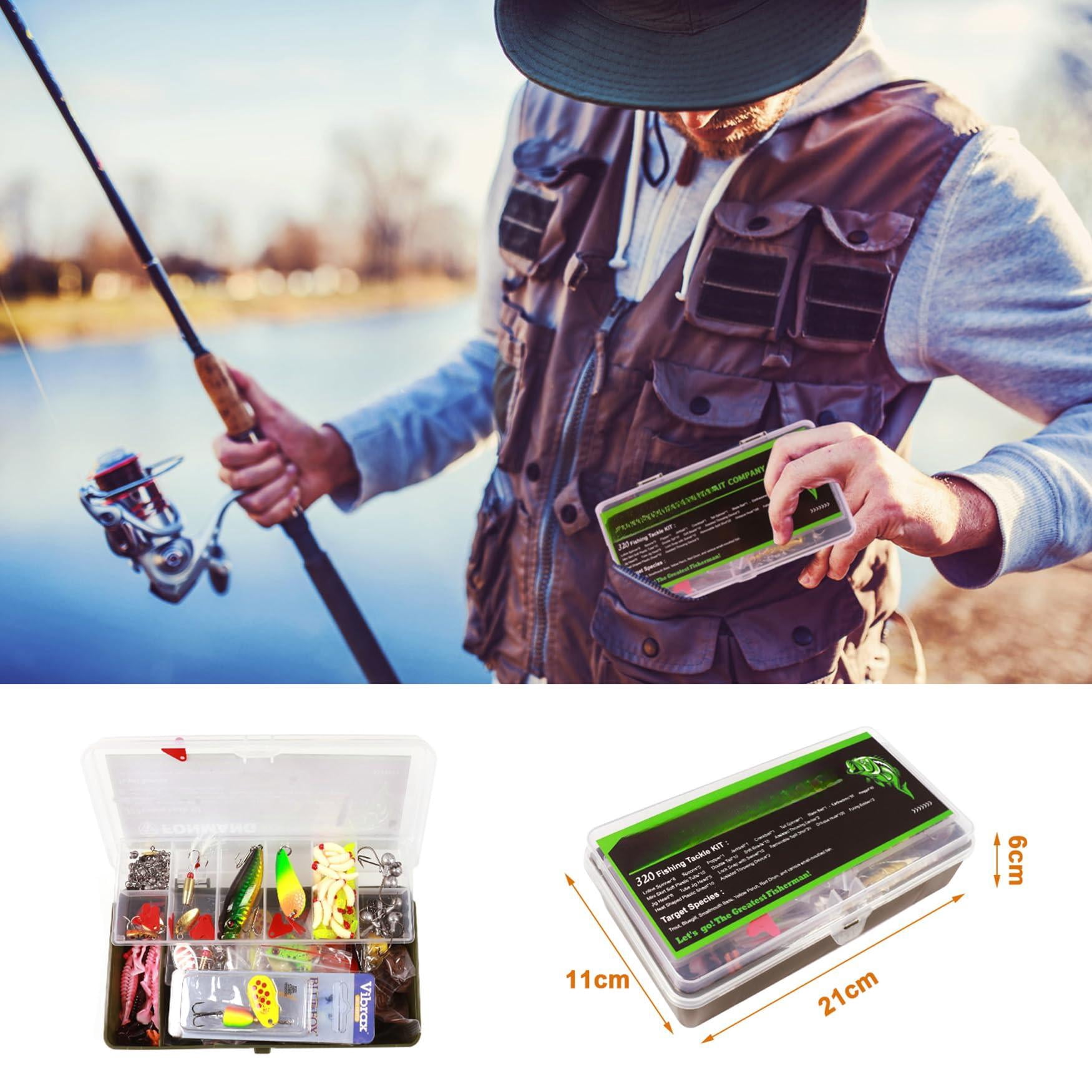 322-piece Fishing Lures Kit - Buzz Bait/spinner Baits/jig/frog  Tackle Box With Included Soft Bait/hooks/weights Gear Lure Gift For Men Freshwater Bass Trout