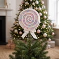 thumbnail image 4 of 2026 Christmas Indoor Decoration Lollipop Tree Topper Candy Swirl Lollipop Christmas Tree Top Ornament With White Bow Colorful Sprinkles Sweet Themed Xmas Tree Decor For Holiday Party, 4 of 7