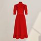 thumbnail image 1 of Disfraz Premium Vestido de talle alto, cuello alto, encaje, patchwork, traje diario para mujer Ygjytge Rojo T M para Mujer, 1 of 8