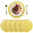 thumbnail image 5 of Ryvnso Yellow Lizard Skin Round Plate Mats Dining Table Placemat Set of 4 for Holiday Decoration, 5 of 7