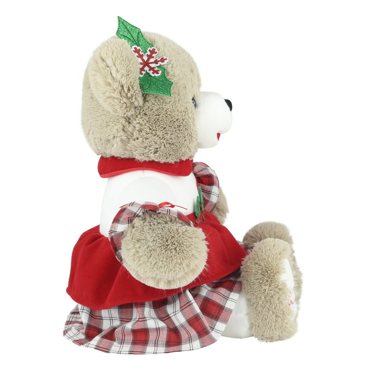 Holiday Time 15 inch Snowflake Teddy Bear 2022, Snowflake Grey Sweater Boy  