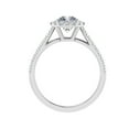 thumbnail image 3 of Eterna Jewel1.6 Ct Asscher Cut Lab-Created Simulated Diamond Ring - 14K White Gold Plated - Halo Design with Accents - Captivating Engagement Ring - Delightful Gift Jewelry for Celebrating Love, 3 of 3