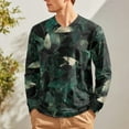 thumbnail image 6 of Men's V-Neck Camouflage Print Long Sleeve T-Shirt Casual Military Style Fashion Top Loose Fit Comfortable Outdoor Shirt,Black,L, 6 of 6
