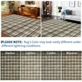 thumbnail image 5 of Hasoo Modern Checkered Pattern Indoor Green/Brown Area Rug for Dining Room Washable 8' x 10' Bedroom Carpet, 5 of 7