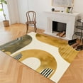 thumbnail image 2 of Area Rug 5x7 ft Rectangle for Living Room, Geometric Bohemian Arches Gold Design Rug Soft Stain-Shedding Resistant, Machine Washable Carpet for Bedroom Dining Room, Contemporary Modern, 2 of 8