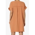 thumbnail image 2 of Robe Mini Babydoll en Gaze de Coton à Manches Courtes Col en V Décontractée pour Femmes, 2 of 7