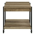 thumbnail image 4 of Furniture of America Russe 1-Shelf Wood Rustic Oak End Table with Wheels, 4 of 8