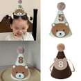 thumbnail image 2 of Lovely Bear Baby Birthday Hat Shower Party Decorations Pointed Caps Digit 1-9 Birthday Dress Up Photography Hats, 2 of 4