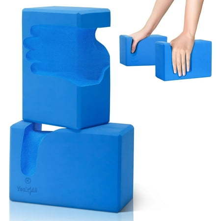 Yes4All Yoga Blocks 2 Pack Wrist Support, Comfort, and Grip Strength, Support for Balance Fitness and Exercise, EVA Foam Blocks Pilates Yoga Brick Yoga Accessories