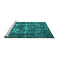 thumbnail image 2 of Ahgly Company Machine Washable Indoor Rectangle Persian Turquoise Blue Traditional Area Rugs, 3' x 5', 2 of 4