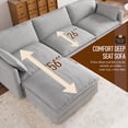 thumbnail image 5 of Muumblus 4 Pieces Living Room Furniture Sets, Modular L-Shaped Sofa and Chaise Lounge Chair with 2 Movable Ottoman, Gray Chenille, 5 of 9