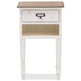 thumbnail image 4 of Bowery Hill Modern 1 Drawer Wood Nightstand in Weathered Oak White, 4 of 8