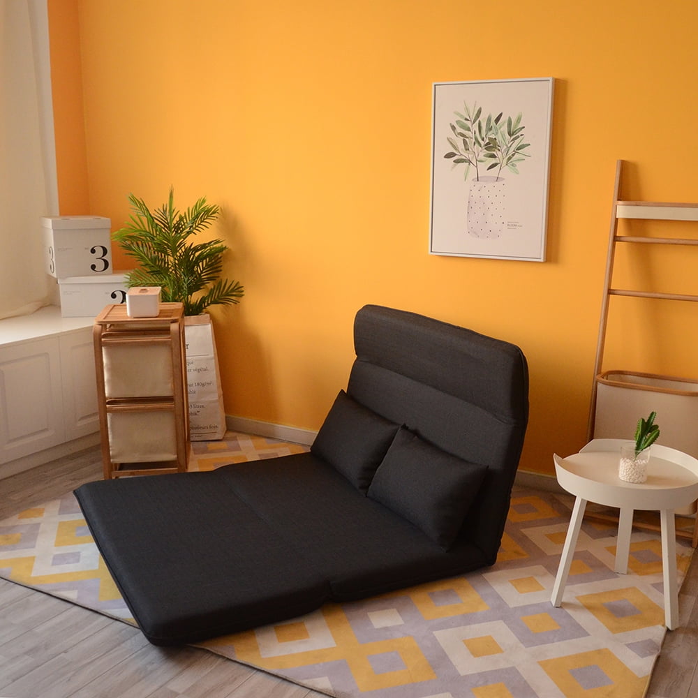 Kepooman Folding Lazy Sofa Chair, Floor Chair Sofa Bed, Folding Lazy Sofa Floor Chair, Black Kepooman Folding Lazy Sofa Chair, Floor Chair Sofa Bed, Folding Lazy Sofa Floor Chair, Black