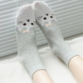 thumbnail image 4 of Calcetines de algodón hasta la pantorrilla para mujer, diseño de gato, con cara de gatito, bonitos calcetines de dibujos animados de moda, calcetines de algodón con animales, 4 of 6