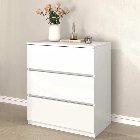 3 Drawer Dresser, 23.6''W Closet Drawers, Wooden Nightstand for Bedroom, Dresser Chest of Drawers Side Table Storage Cabinet for Home Office Entryway Hallway