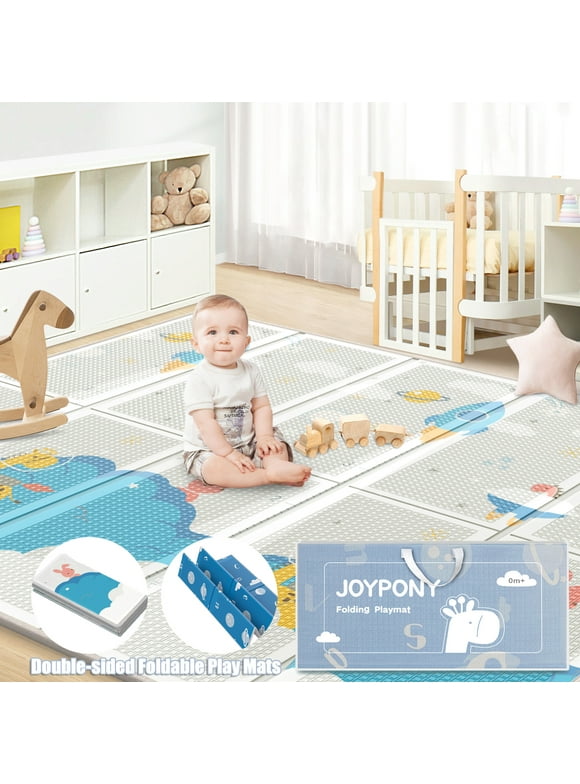 Joypony Baby Play Mat 79" X 71" Waterproof&AntiSlip Portable Baby Floor Mat with Travel Bag Indoor Outdoor Extra Large Foldable Play Mats for Babies and Toddlers