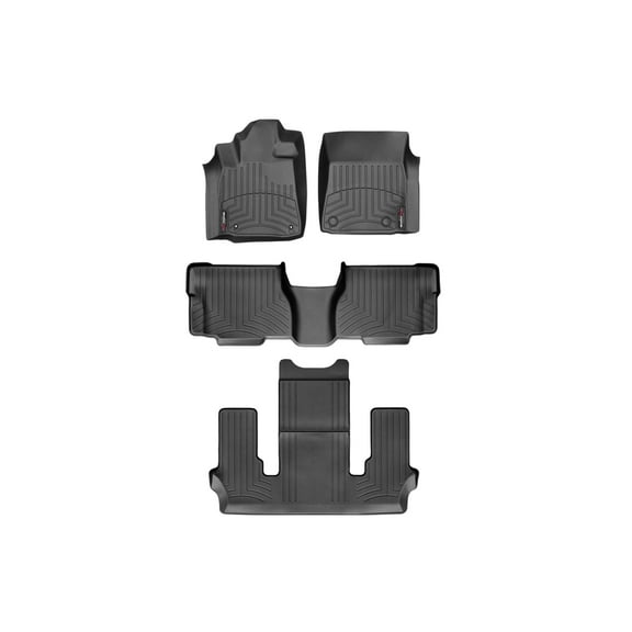 WeatherTech Custom Fit FloorLiners compatible with 2008-2011 Toyota Sequoia - Complete Set (1st, 2nd, & 3rd Row), Black