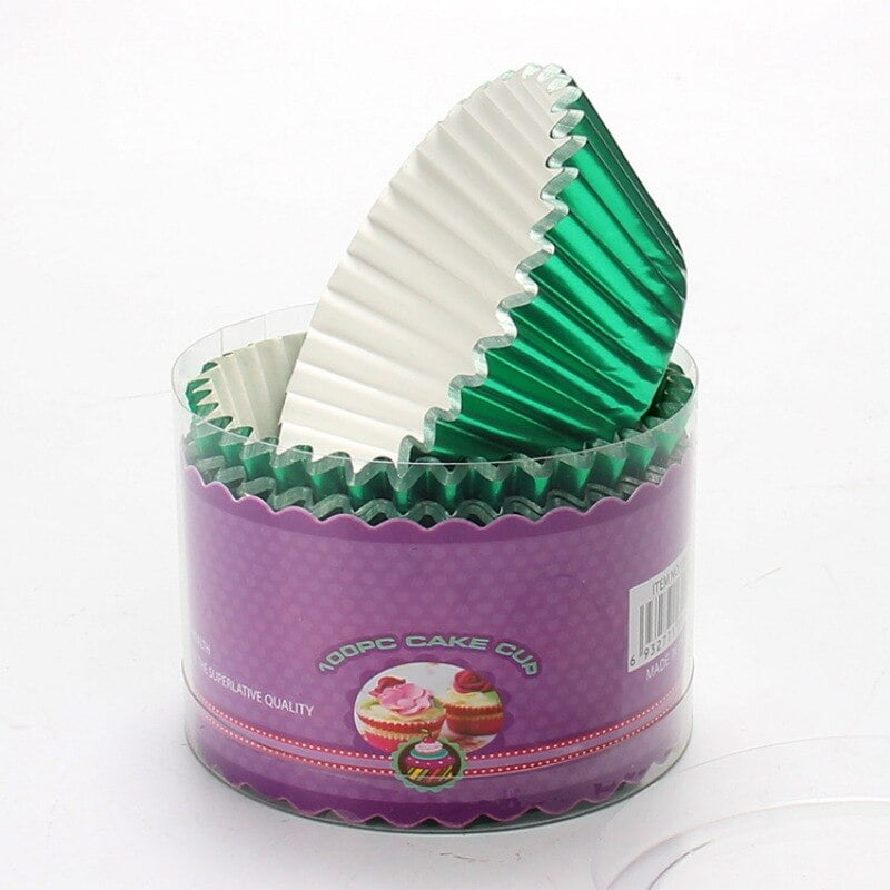 100 Pieces Aluminum Foil Metallic Mini Cupcake Liners Muffin Pans Cake