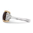 thumbnail image 3 of Finest Gold Sterling Silver & 14K Accent Accent Smoky Quartz & White Topaz Ring - Size 7, 3 of 5
