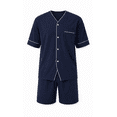 thumbnail image 6 of Up2date Fashion Men's Woven Short Sleeves Pajama Set with Shorts Lightweight Loungerwear, 6 of 6