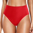 thumbnail image 2 of MNCEKFOD Womens Swim Bottoms Summer Midi Waisted Retro Basic Bikini Swim Shorts Athletic For Beach Vacation Bathing Suit Bottom Red XL, 2 of 4