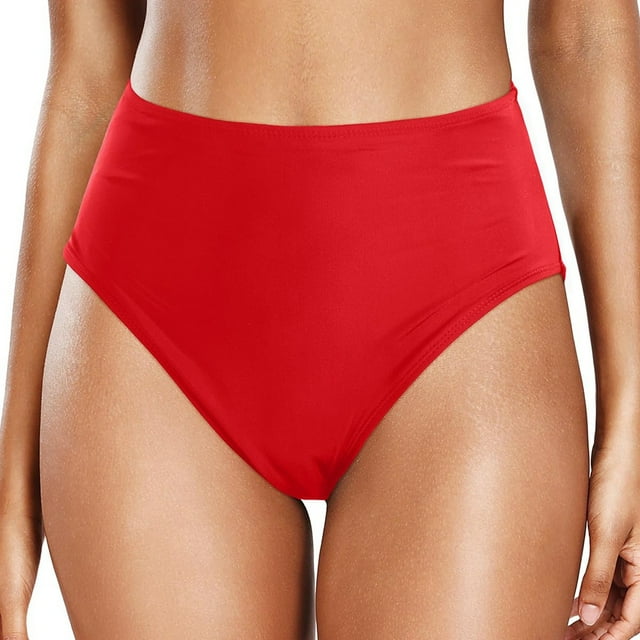 Women's High Waisted Solid Color Casual Split Side Plus Size Swim Trunks for Comfortable Beachwear