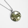 thumbnail image 4 of Map section Glass Design Circle Pendant Necklace - Stylish Jewelry for Women, 4 of 5