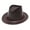 Coffee, variant on Hats Adult Fashion Sun Protection Solid Western Cowboy Leather Windproof Hat