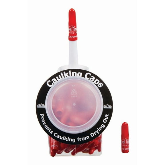 Tool Time Red Industrial Vinyl Reusable Caulking Caps 1 pk
