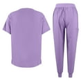 thumbnail image 4 of HKYNLAG Scrubs for Women Set V-Neck Pocket Top & Drawstring Jogger Scrub Pants Stretch Nursing Scrubs Set Uniform Light Purple L, 4 of 5