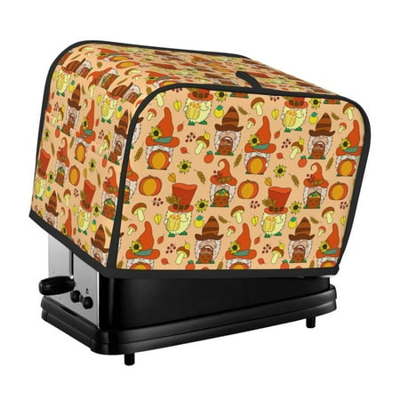 

KLL Autumn Gnomes Print 2 Slice Toaster Dust Covers Kitchen Small Appliance Cover with 2 Pockets Can hold Jam Spreader Knife & Toaster Tongs (11.4 x 7.9 x 7.5)