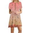 thumbnail image 1 of SMihono Robe d'Été pour Femmes 2024 Grande Taille Décontractée Imprimée Manches Courtes Col Rond en Liquidation à Moins de 10!, 1 of 4