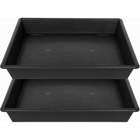 Square Plant Saucer 14 Inch 2 Pack 8 12 14 16 18 20 Plant Trays for Pots Heavy Duty Plastic Plant Saucers for Indoors Outdoors, Flower Pot Plant Drip, Extra Lager No Holes Plant Tray
