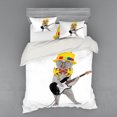 thumbnail image 2 of Ambesonne Cat Bedding Set 3 Pcs, Hipster Musician Kitty Fun, Twin, Multicolor, 2 of 3