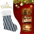 thumbnail image 4 of Haosy Christmas Stockings for Christmas Tree Fireplace Family Holiday Party 18 inch Navy Blue and White Striped, 4 of 8