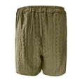 thumbnail image 5 of Mens Lounge Shorts Summer Elastic Waist Textured Relaxed Fit Straight Leg Knee Length Casual Shorts with Pockets, 5 of 6