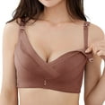 thumbnail image 3 of PEASKJP Wireless Bras with Support and Lift Wireless Longline Full Coverage Bra with Back and Side Support Regular and Plus Size, Coffee 38, 3 of 4