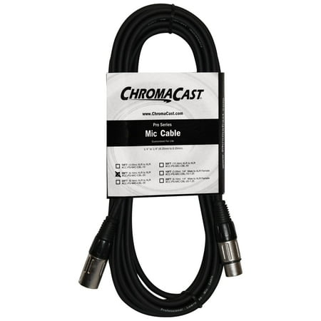 Pro Co Ameriquad Microphone Cable - ChromaCast Pro Series Mic Cable 20 Feet, Black, XLR/XLR Ends