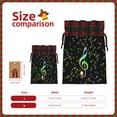 thumbnail image 3 of Rocae Music Notes Print Christmas Drawstring Linen Gift Bag with Drawstrings Treat Bag Goody Present Bags for Christmas Party Favor, 3 of 8