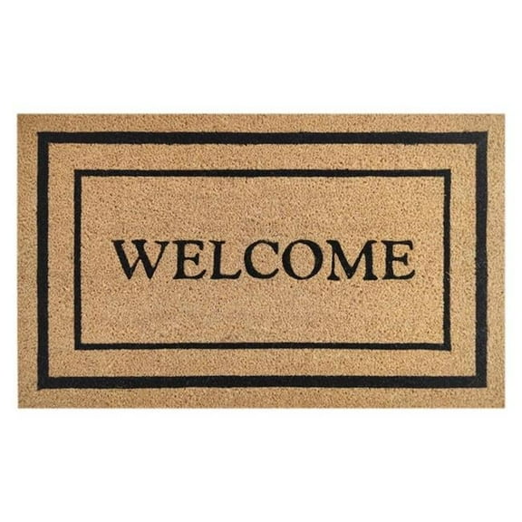 30 x 18 in. Welcome Coir Door Mat, Black & Brown