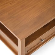 Bowery Hill Wood 36 Square Transitional Coffee Table in Light Golden Brown