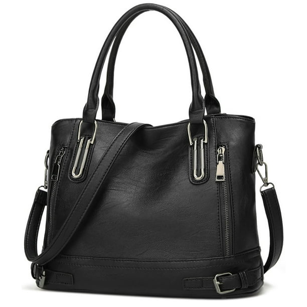 Bolso de mano de cuero para mujer, estilo vintage, suave, para el hombro