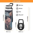 thumbnail image 3 of Pig Officer Sunglasses Sports Water Bottle Portable Travel Mug 32oz BPA Free Leak Proof Straw Transparent Tritan for Gym Yoga Cycling Camping, 3 of 7
