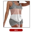 thumbnail image 2 of Guardurnaity Lady Chándal Kit Patrón Sin mangas Moda Chándal Desgaste diario Cordón Pantalones cortos Oficina en casa Yoga Ropa de playa conjuntos de ropa Gris/Rosa/Blanco S Guardurnaity AP011472-19, 2 of 6