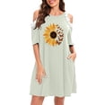 thumbnail image 1 of Vestido casual de verano con hombros descubiertos y manga corta con encaje y estampado Forgive para mujer Pompotops  ghjkhdj14530, 1 of 8