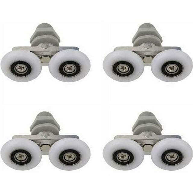 Dinheiro Ruedas Dobles para Puerta de Ducha Ruedas para Puerta de Ducha Ruedas Correderas Puerta Baño Ducha Reemplazo Rodillo de Ducha, Piezas de Repuesto de baño 4 Piezas