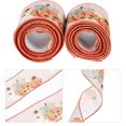 thumbnail image 3 of 4 Rolls Thanksgiving Wired Ribbons Fall Theme Decorative Ribbons DIY Gift Box Ribbons, 3 of 9