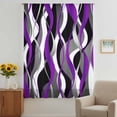 thumbnail image 3 of Purple Stripe Sheer Curtains 108" Extra Long, Black Grey White Gradient Striped Geometric Light Filering Curtains, Privacy Drapes Simi Floor to Veiling Curtain for Living Room Window Treatment, 3 of 9