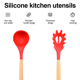 thumbnail image 3 of Juego de utensilios de cocina de silicona de 2 piezas, utensilios de cocina de madera fáciles de limpiar, utensilios de cocina antiadherentes, 3 of 5