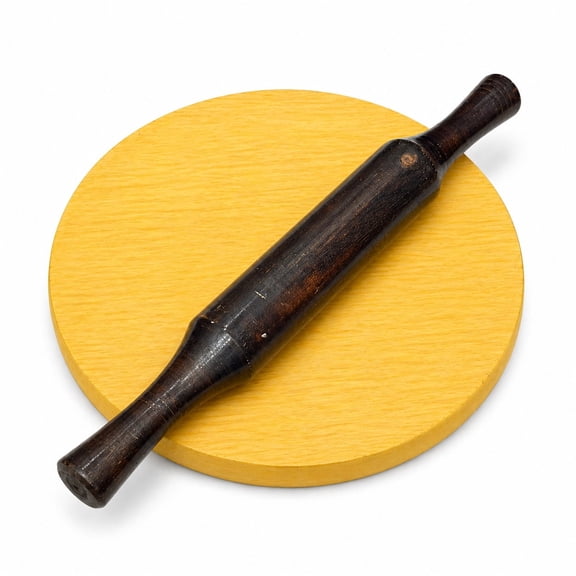 Wooden Chakla Belan Set – Rolling Pin with Round Wooden Board